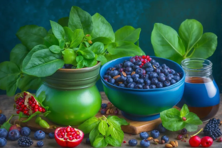 Зелень, ягоды и орехи — продукты, богатые антиоксидантами и клетчаткой